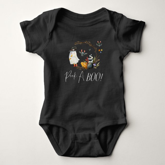 Body Para Bebé Peek-A-Boo | Pequeña Fantasma Halloween (Anverso)