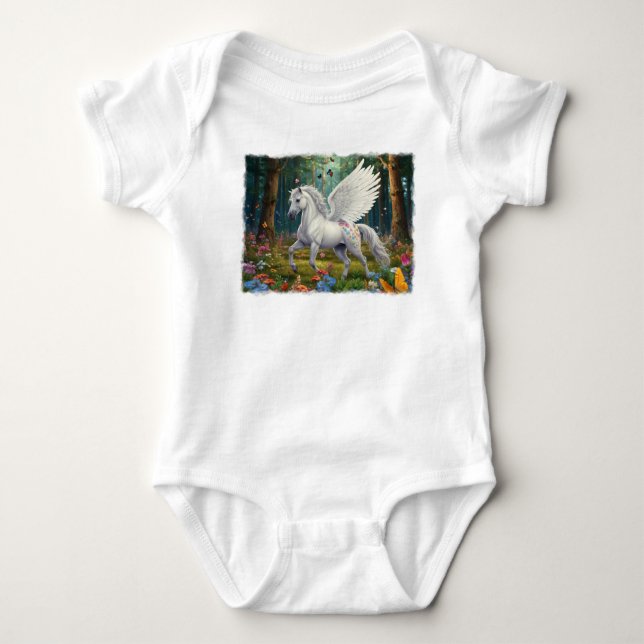 Body Para Bebé Pegasus Mare en primavera (Anverso)