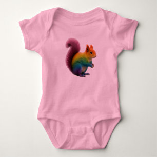 Body Para Bebé Pegatina de la ardilla del arcoiris colorido
