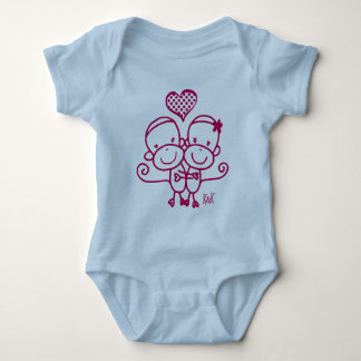 Body Para Bebé Pegue el rosa infantil de la cereza del ~ del mono