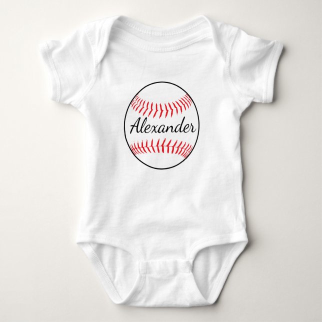 Body Para Bebé Pelota de béisbol personalizada (Anverso)