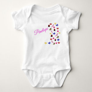 Body Para Bebé Penelope Nombre Con Conejos, Bodysuit De Bebé