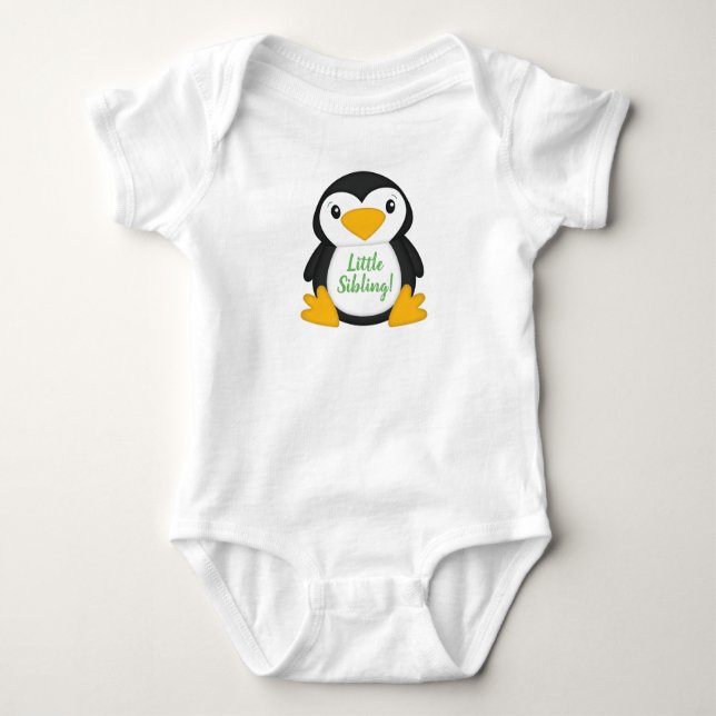 Body Para Bebé Penguin Baby Shower Green (Anverso)