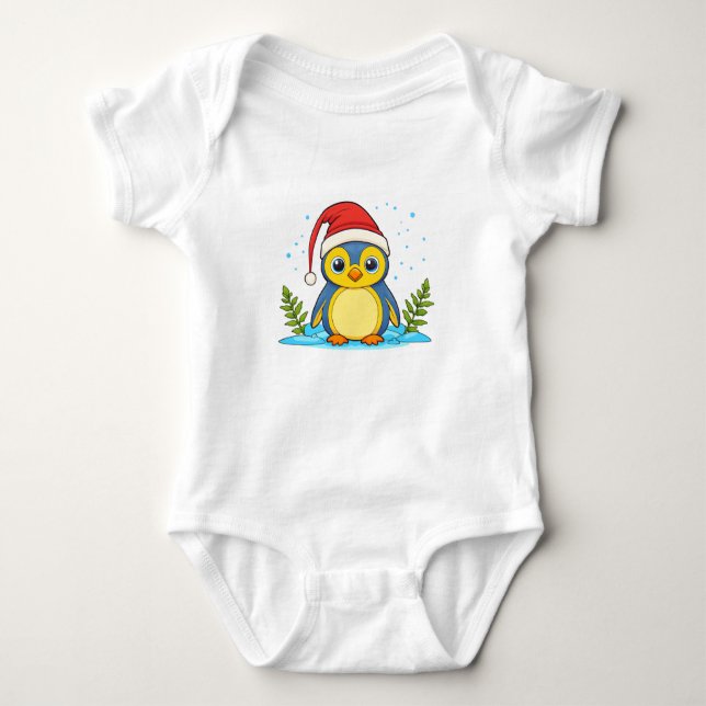 Body Para Bebé Penguin Cheer Holiday  (Anverso)