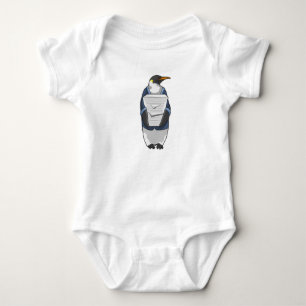 Body Para Bebé Penguin como secretario con pila de papel