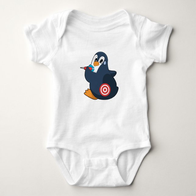 Body Para Bebé Penguin Darts Dart Dartboard (Anverso)