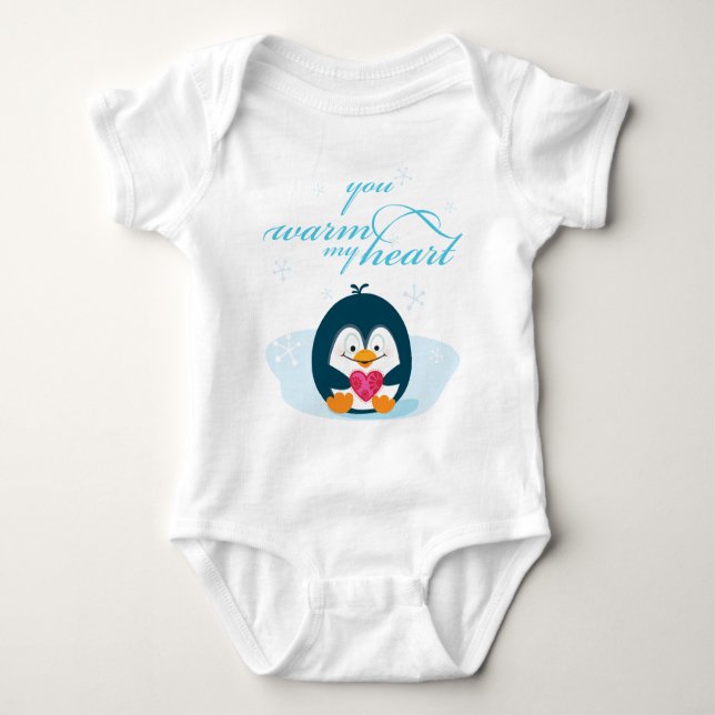 Body Para Bebé PENGUIN "me calientas el corazón" (Anverso)