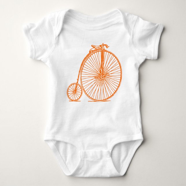 Body Para Bebé Penny Farthing - Naranja (Anverso)