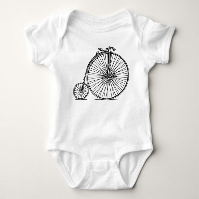 Body Para Bebé Penny Farthing - Negro (Anverso)