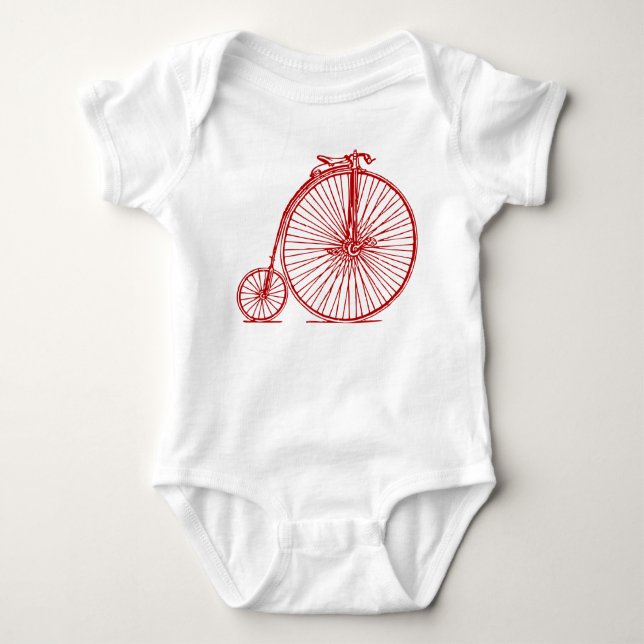 Body Para Bebé Penny Farthing - Rojo Rubí (Anverso)