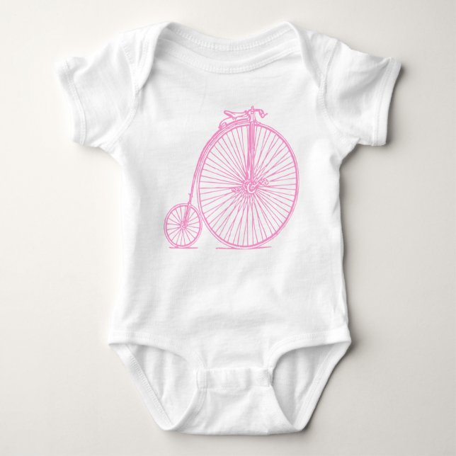 Body Para Bebé Penny Farthing - Rosa (Anverso)