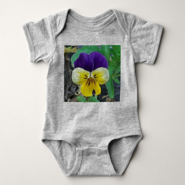 Body Para Bebé Pensamiento Amarillo y Morado (Anverso)