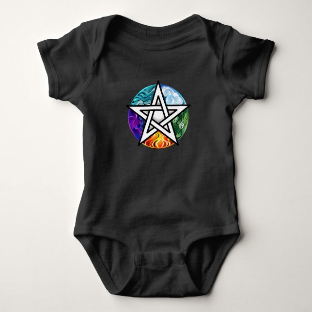 Body Para Bebé Pentagrama de Wiccan (Anverso)