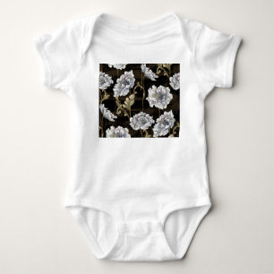 Body Para Bebé Peony Elegance: Barroco Swirls de oro