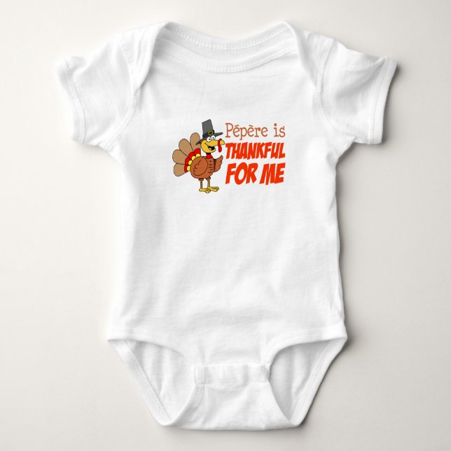 Body Para Bebé Pepere está agradecido conmigo (Anverso)