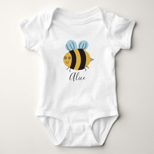 Body Para Bebé Pequeña abeja personalizada (Anverso)