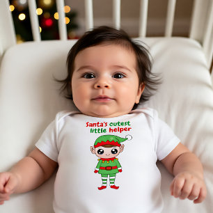 Body Para Bebé Pequeña ayudante de 🎄 Santa