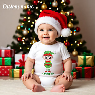 Body Para Bebé Pequeña ayudante de 🎄 Santa con un nombre persona
