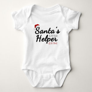 Body Para Bebé Pequeña ayudante personalizada de Santa Claus, Nav