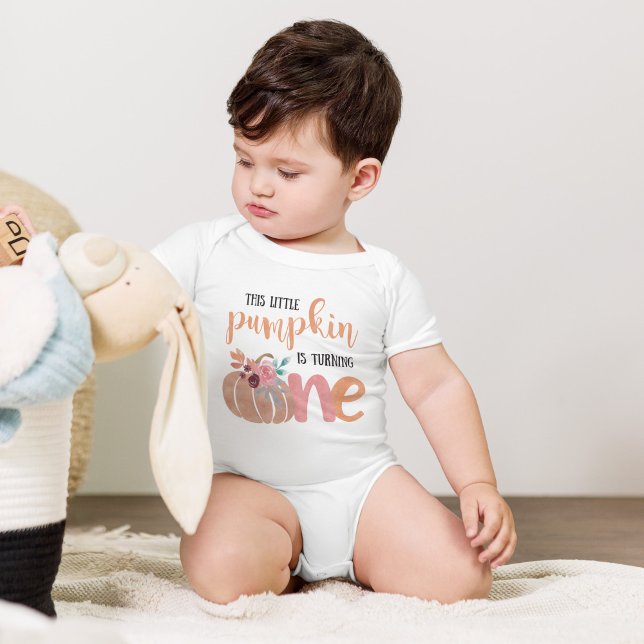 Body Para Bebé Pequeña Calabaza Boho Floral Primera camiseta de c (Subido por el creador)