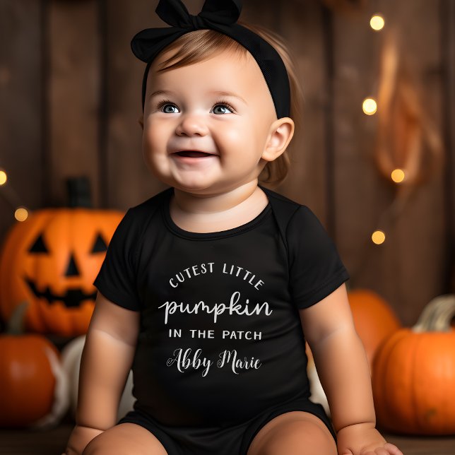 Body Para Bebé Pequeña calabaza más fina en el Personalizado del  (Cutest Little Pumpkin in the Patch Custom Baby Bodysuit)