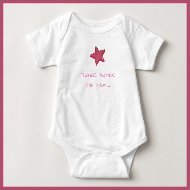 Body Para Bebé Pequeña estrella de bobina rosa blanco o negro (Subido por el creador)