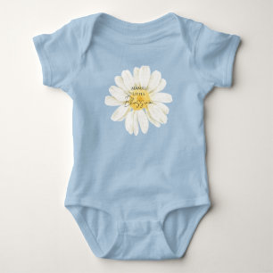 Body Para Bebé Pequeña Flor de Mamá Linda Margarita Azul