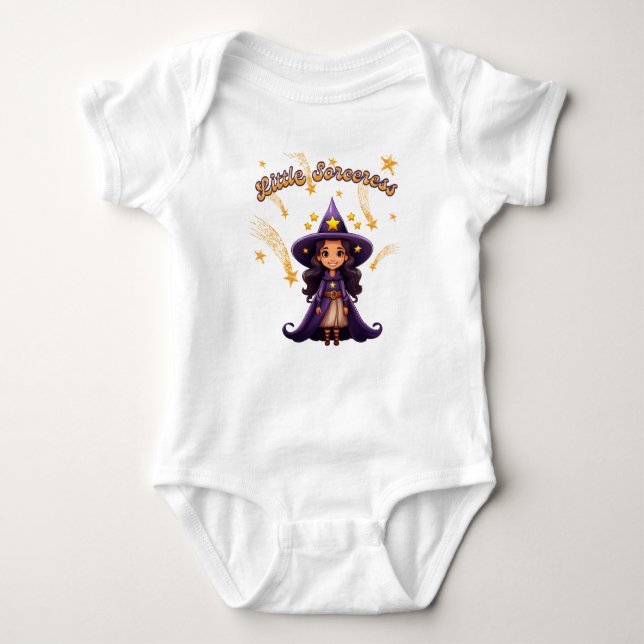 Body Para Bebé Pequeña Hechicera – Bodysuit de bebé de Halloween (Anverso)
