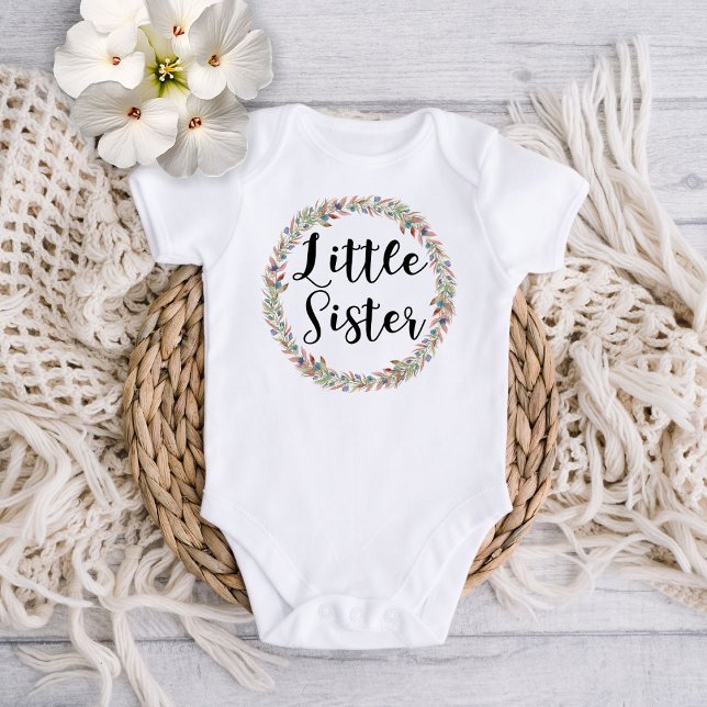 Body Para Bebé Pequeña Hermana Floral Wreath (Subido por el creador)