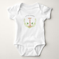 Pequeña jirafa personalizada Baby Bodysuit