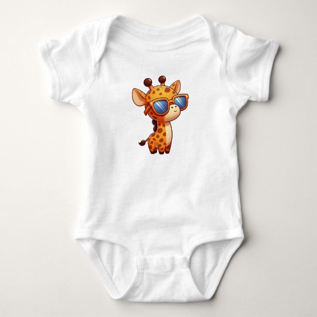 Body Para Bebé Pequeña jirafa tipo genial (Anverso)
