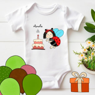 Body Para Bebé Pequeña mariquita con torta