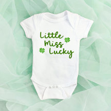 Pequeña Miss Lucky St Patrick's Day Green Clover