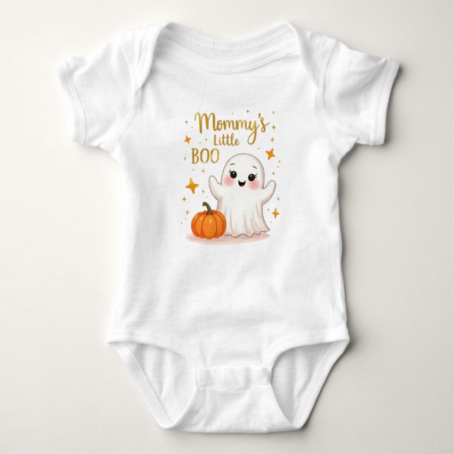 Body Para Bebé Pequeña niña BOO de Halloween de mamá (Anverso)