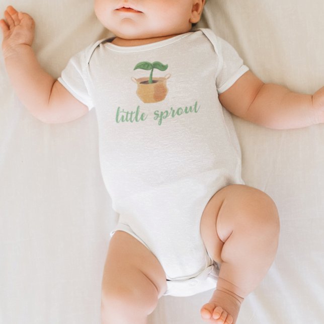 Body Para Bebé Pequeña planta de jardinería de brotes sin género (Little Sprout Cute Gardening Plant Gender Neutral Baby Bodysuit)