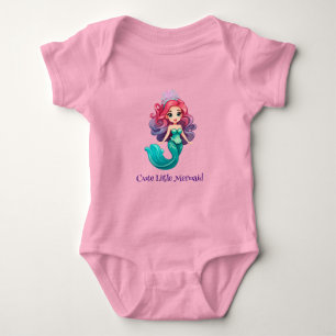Body Para Bebé Pequeña princesa de sirena rosa arco iris niños co