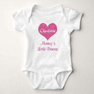Body Para Bebé Pequeña princesa Pink Heart Personalized Name