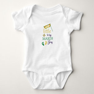 Body Para Bebé Pequeña Señorita Mardi Gras,Pantalones de Mardi Gr