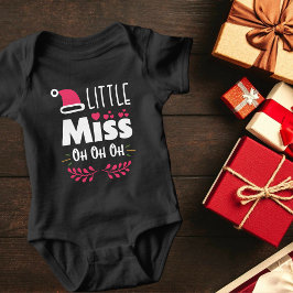 Body Para Bebé Pequeña señorita Oh Oh Navidades Chica