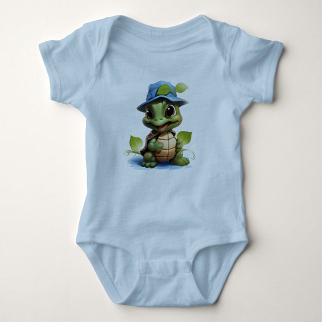 Body Para Bebé Pequeña tortuga se pregunta: Tortuga bebé (Anverso)