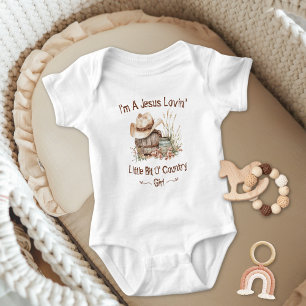 Body Para Bebé Pequeña vaquera bebé amante de Jesús