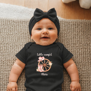 Body Para Bebé Pequeña Vaquera Botas Rosas Personalizado Recién N