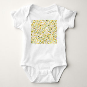 Body Para Bebé Pequeñas Flores Amarillas: Acuarela Seamless.
