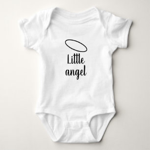 Body Para Bebé Pequeño ángel personalizado blanco y negro texto