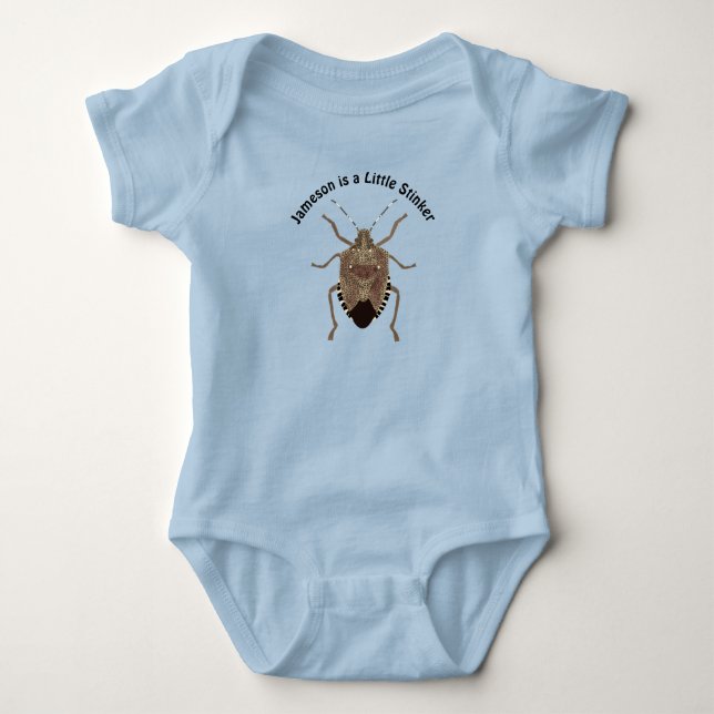 Body Para Bebé Pequeño apestoso moreno personalizado (Anverso)