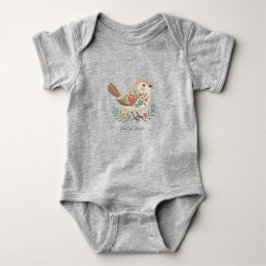 Body Para Bebé Pequeño Bird Floral Embroidery Gold Baby Bodysuit