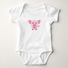 Body Para Bebé Pequeño cerdo rosa feliz y lindo