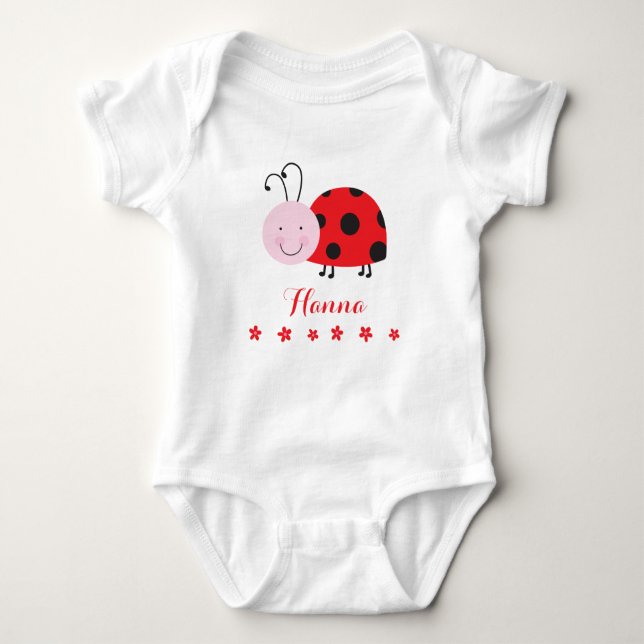 Body Para Bebé Pequeño Creeper Infantil Personalizado Red Ladybug (Anverso)