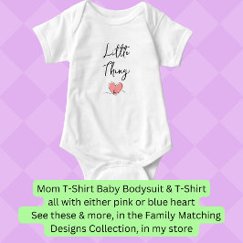 Body Para Bebé Pequeño detalle - Corazón rosa - Par de madre y be