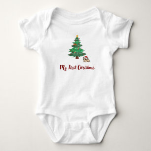 Body Para Bebé Pequeño Gatito Primera Navidad